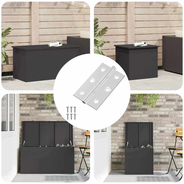 vidaXL Hinge Simplu 12 pcs Argintiu 58 x 35 x 1 mm Oțel