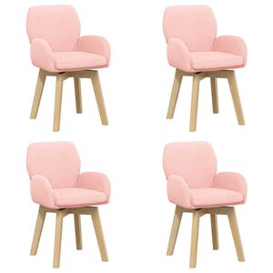 vidaXL Scaune de dining rotative 4 buc. Boucl&eacute; Roz 54 x 58 x 87 cm