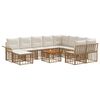 vidaXL Set de canapele de exterior 11 buc. Alb Natural și Crem