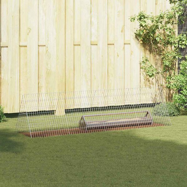 vidaXL Cușcă pentru pui Argintiu 215 x 55 x 55 cm Oțel Galvanizat