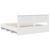 vidaXL Cadru de pat cu headboard Alb 200 x 200 cm Lemn compozit