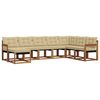 vidaXL Set de canapele de exterior cu pernă 8 pcs Natural și Bej