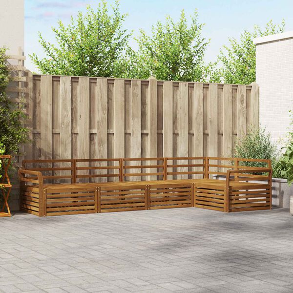 vidaXL Set de canapele de exterior 5 pcs natural Lemn Solid de Acacia