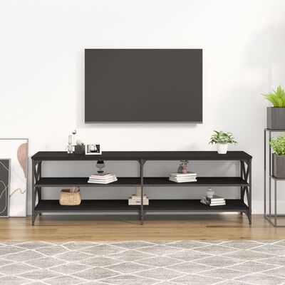 vidaXL Comodă TV, negru, 160x40x50 cm, lemn prelucrat