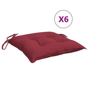vidaXL Perne de scaun, 6 buc., vin roșu, 50x50x7 cm, textil oxford