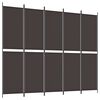 vidaXL Paravan de cameră cu 6 panouri, maro, 300x220 cm, textil