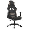 vidaXL Scaun de gaming cu taburet, negru și gri taupe, textil