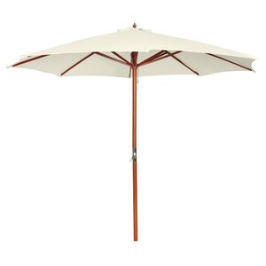 vidaXL Umbrelă de soare, 300 x 258 cm, alb nisipiu