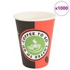 vidaXL Cești de cafea din h&acirc;rtie 1000 buc 12 oz 300 ml roșu și negru