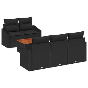 vidaXL Set de canapele pentru grădină 6 pcs Negru poliratan
