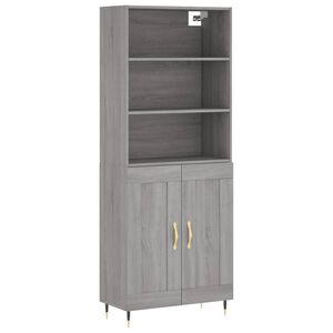 vidaXL Dulap &icirc;nalt, gri sonoma, 69,5x34x180 cm, lemn compozit