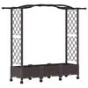 vidaXL Pătuț ridicat cu trellis și roți Maro 169 x 40 x 129 cm PP
