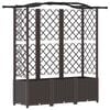 vidaXL Pat Ridicat cu Trellis și Acoperiș Maro 163 x 40 x 141 cm PP