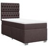 vidaXL Pat box spring cu saltea, maro &icirc;nchis, 80x200 cm, textil