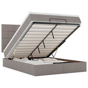 vidaXL Cadru de pat otoman cu saltea Taupe 140x190cm Material