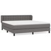 vidaXL Pat cu arcuri, cu saltea, gri, 180x200 cm, piele ecologică