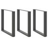 vidaXL Picioare de masă &icirc;n formă de U, 3 buc., antracit, 90x(72-73) cm, oțel