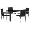 vidaXL Set de masă pentru grădină 5 buc. Negru