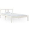 vidaXL Cadru de pat, alb, 100x200 cm, lemn masiv de pin