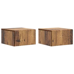 vidaXL Dulap de noapte suspendat 2 buc. Lemn vechi 33 x 34,5 x 20 cm