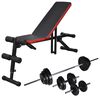 vidaXL Bancă reglabilă pentru abdomene cu set haltere/gantere 30,5 kg