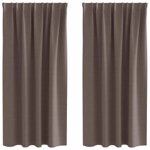 vidaXL Perdele Opaque cu Inel 2 pcs Maro &icirc;nchis 175 x 140 cm Poliester