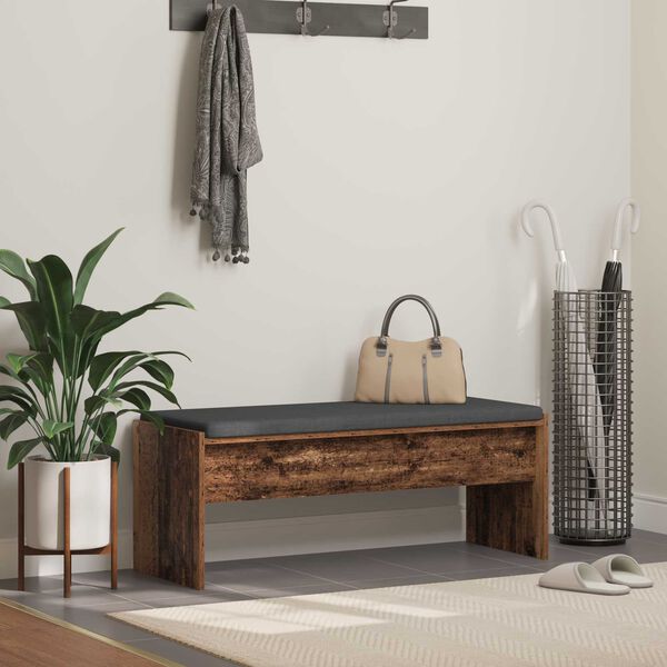 vidaXL Bancă pentru hol cu pernă Lemn vechi 103 x 38 x 40 cm