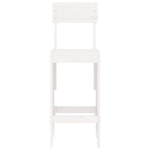 vidaXL Taburete de bar, 2 buc., alb, 40x48,5x115,5 cm, lemn masiv pin