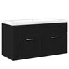 vidaXL Dulap de Baie Stejar Negru 90 x 38,5 x 46 cm Lemn prelucrat