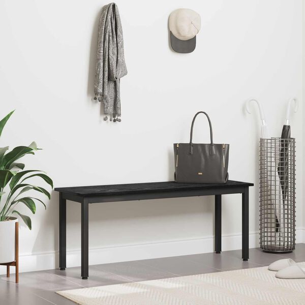 vidaXL bancă Stejar Negru 110 x 35 x 45 cm Lemn compozit