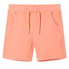 vidaXL Pantaloni scurți pentru copii cu șnur, portocaliu neon, 140