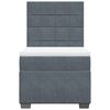 vidaXL Pat box spring cu saltea, gri &icirc;nchis, 80x200 cm, catifea