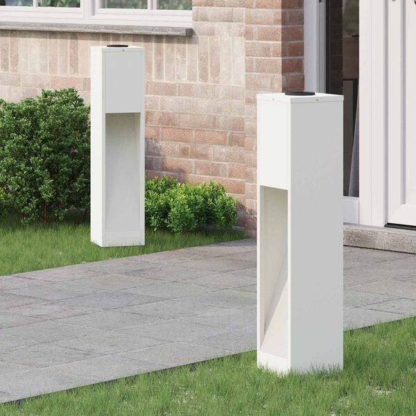 vidaXL Lampa de parcurs LED solar 2 pcs Alb Oțel laminat la rece