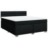 vidaXL Pat box spring cu saltea, negru, 180x200 cm, catifea