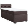 vidaXL Pat box spring cu saltea, maro &icirc;nchis, 80x200 cm, textil