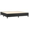 vidaXL Pat box spring cu saltea, negru, 200x200 cm, piele ecologică