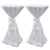 vidaXL Husă de masă albă, 60 cm, cu fundă, 2 buc