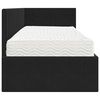 vidaXL Cadru de pat colțar cu saltea cu headboard 2 pcs Negru Catifea
