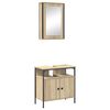 vidaXL Set de mobilier pentru baie cu raft 2 pcs Maro Lemn compozit