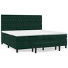 vidaXL Pat box spring cu saltea, verde &icirc;nchis, 200x200 cm, catifea