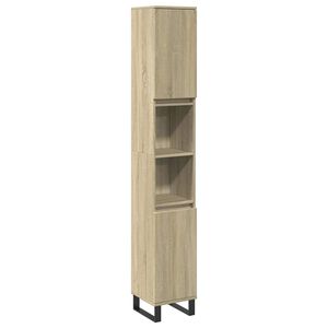 vidaXL Dulap de baie, stejar sonoma, 30x30x190 cm, lemn prelucrat
