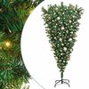 vidaXL Brad de Crăciun artificial cu design cu susul &icirc;n jos, cu set de globuri