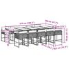 vidaXL Set mobilier de exterior cu perne, 11 piese, negru, poliratan