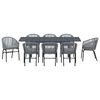 vidaXL Set de masă pentru grădină 9 pcs Gri poliratan