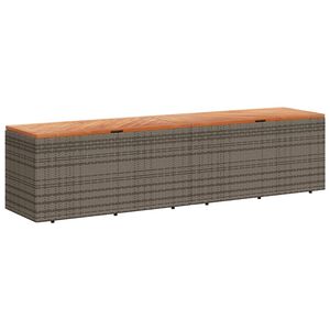 vidaXL Ladă depozitare grădină gri 220x50x54 cm poliratan lemn acacia