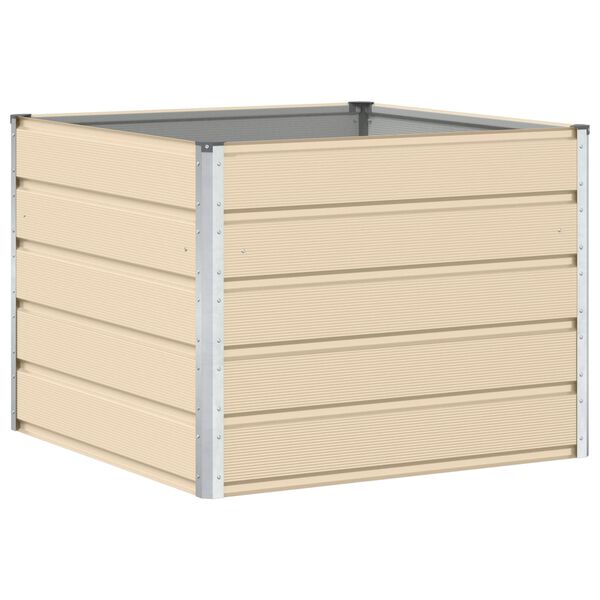 vidaXL Jardinieră Creme 100 x 100 x 75 cm Oțel