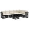 vidaXL Set de canapele pentru grădină 8 pcs Negru poliratan