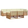 vidaXL Set de canapele de exterior cu pernă 7 pcs Natural și Crem