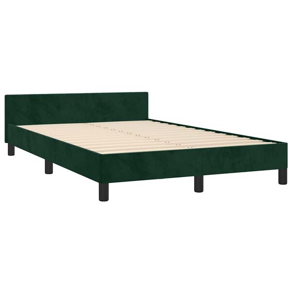 vidaXL Cadru de pat fără saltea verde &icirc;nchis 120x190 cm catifea