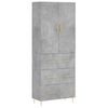 vidaXL Dulap &icirc;nalt, gri beton, 69,5x34x180, lemn compozit